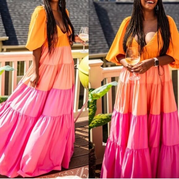 Staud x Revolve Meadow Maxi Tiered Dress, NWT, Size M - Picture 14 of 16